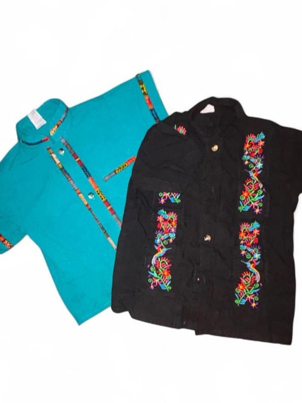 Embroidered Shirts with Bright Floral Accents
